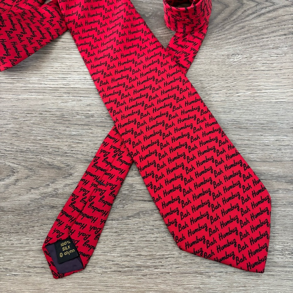 Alynn Neckwear “Bah Humbug” Silk Christmas Holiday Tie